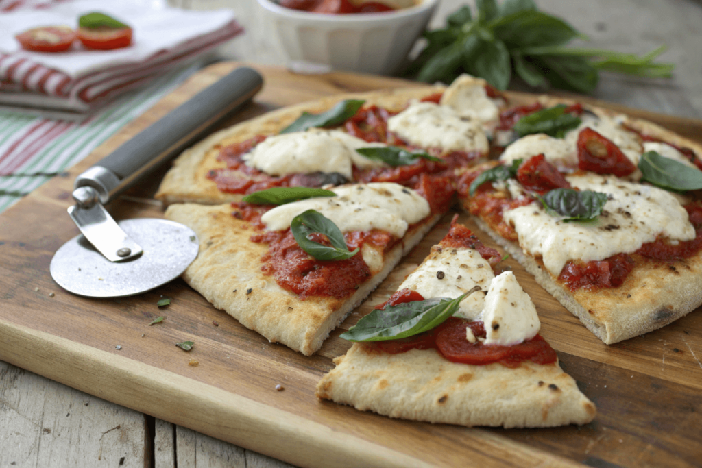  Cottage cheese flatbread used as a pizza crust with toppings