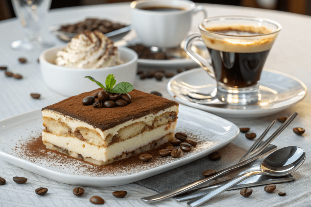 Tiramisu paired with espresso 