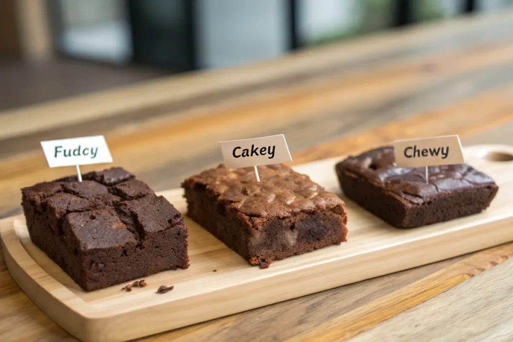 Fudgy, chewy, and cakey brownies comparison