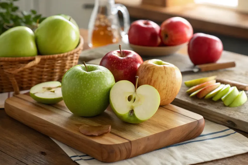 Best apples for a Classic Homemade Apple Pie – Granny Smith, Honeycrisp, Fuji, and Golden Delicious.