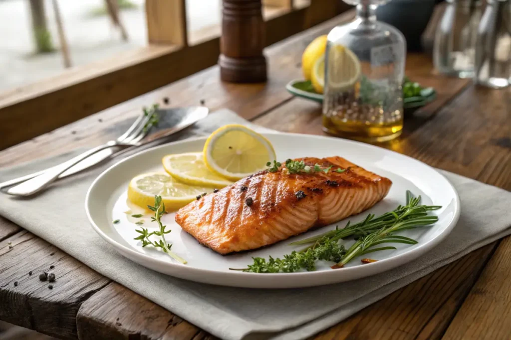 Grilled Texas Roadhouse-Style Salmon with lemon and herbs