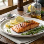 Grilled Texas Roadhouse-Style Salmon with lemon and herbs